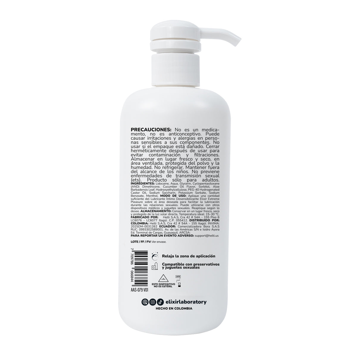 Elixir Anesty Lubricante íntimo Desensibilizante Anal 500ml