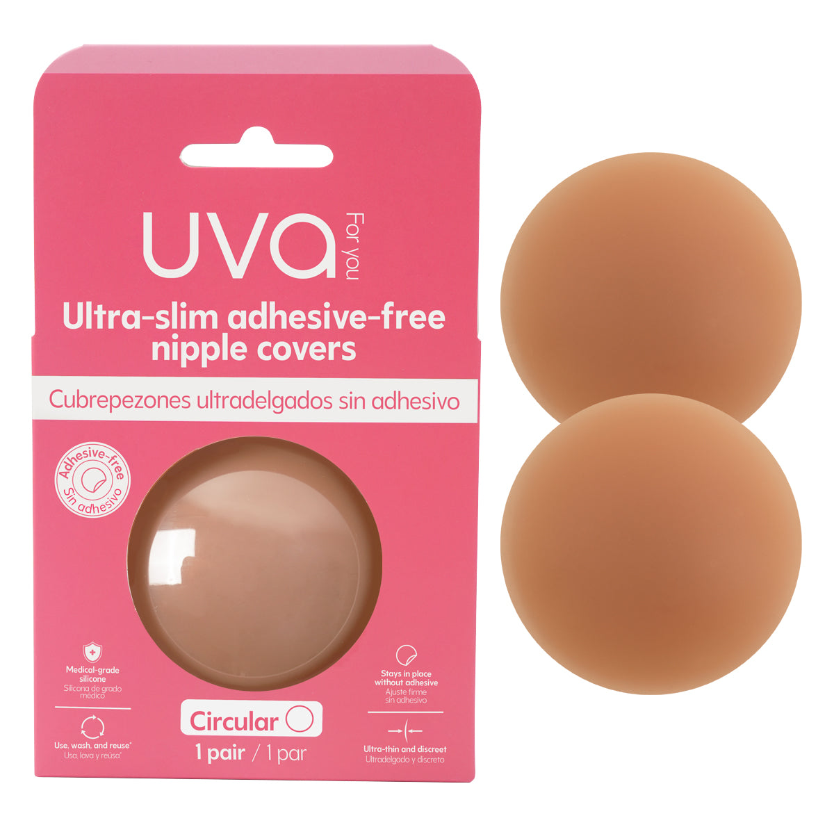 Cubrepezones sin Adhesivo UVA Nude -  Cocoa - Caramel