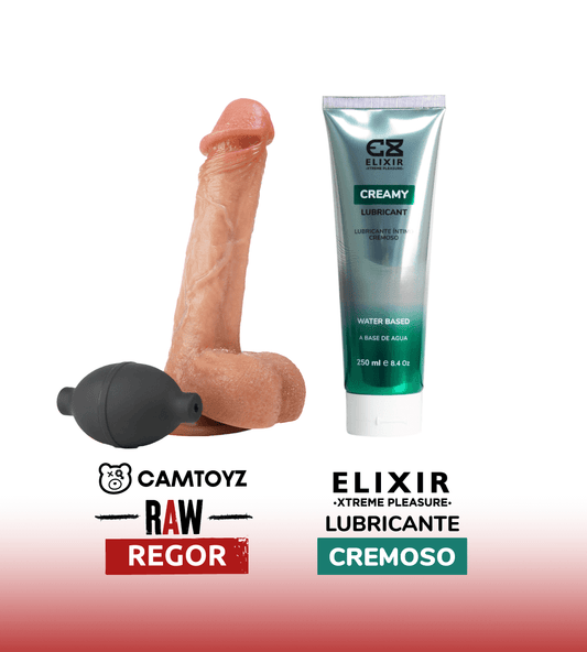 kit Dildo Eyaculador Regor y Lubricante cremoso
